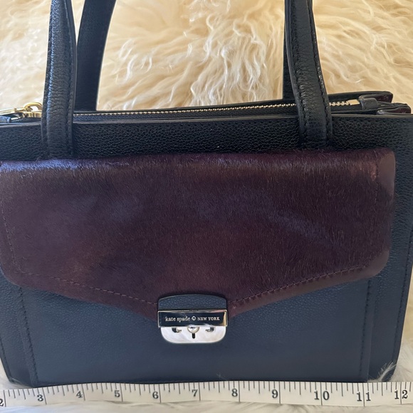 KATE SPADE Hyde Place Small Zarinah Micropebble Leather Haircalf Satchel. - Picture 7 of 12